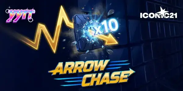 Tampilan antarmuka game Arrow Chase dengan kisi-kisi pengali dan panah dinamis.